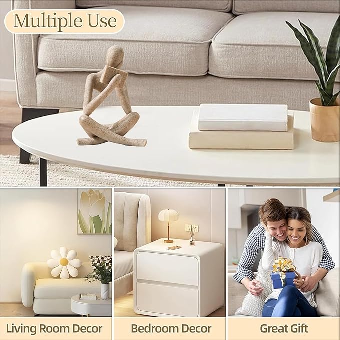 Bookshelf Decor Thinker Statue - Abstract Style Thinker Sculptures Modern Aesthetic Figurine Decoration Statues for Home Decor-Right Thinking-Sandstone-Ruum Studio Home