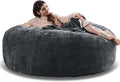 6FT,Oversized Bean Bag Chairs for Adults,Giant beanbag with Filler Included，Fluffy Memory Foam,Soft and Comfy Corduroy Fabric,Gaming Chairs Suitable for Living Room and Bedroom (Dark Gray, 6 Foot)-Ruum Studio Home