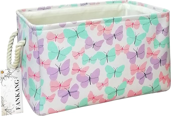 FANKANG Rectangular Laundry Basket Nursery Storage Fabric Storage Bin Storage Hamper,Gift Baskets (Butterfly)-Ruum Studio Home