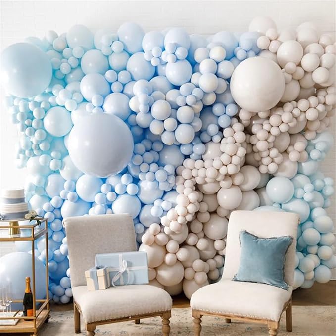 Sand White Quick Link Balloons, 60PCS Linking Balloon for Making Balloon Wall Arch Chains, Cream Beige Linked Balloons for Wedding Birthday Baby Shower Engagement Graduation Party Decorations (10inch)-Ruum Studio Home