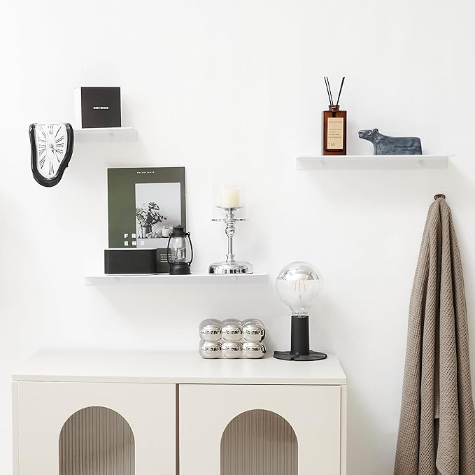 JOOM Metal Floating Shelf - Floating Shelf, Bathroom Shelf, Display Shelves for Wall Storage (White, 8Inch)-Ruum Studio Home
