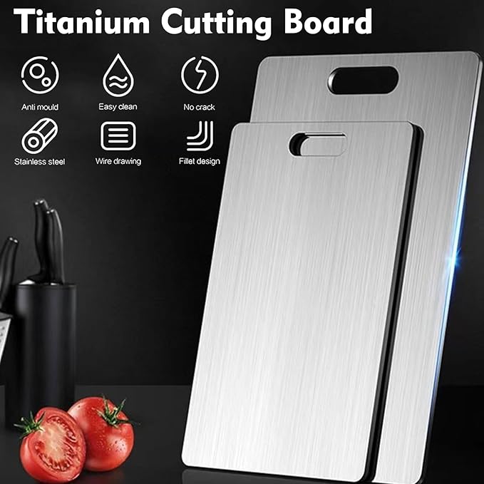Titanium Cutting Board - 1 pack Titanium Cutting Boards for Kitchen,Double Sided Titanium Cutting Mat（7.67 * 11.81in）-Ruum Studio Home