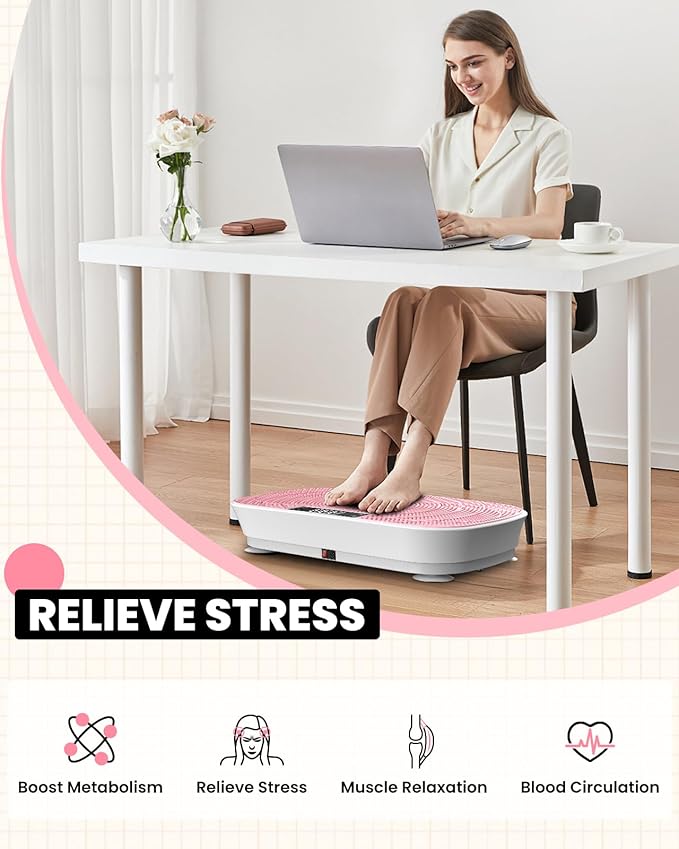 Vibration Plate Exercise Machine - Bluetooth Music & 400LBS Capacity Vibration Plate for Lymphatic Drainage & Weight Loss with 99 Speed Levels, Whole Body Vibration Plate for Home Fitness-Ruum Studio Home