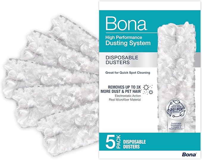 Bona Disposable Duster Refills - 5 Pack - High Performance Dusting System - Microfiber Dusters Remove Dust and Pet Hair for Quick Spot Cleaning-Ruum Studio Home