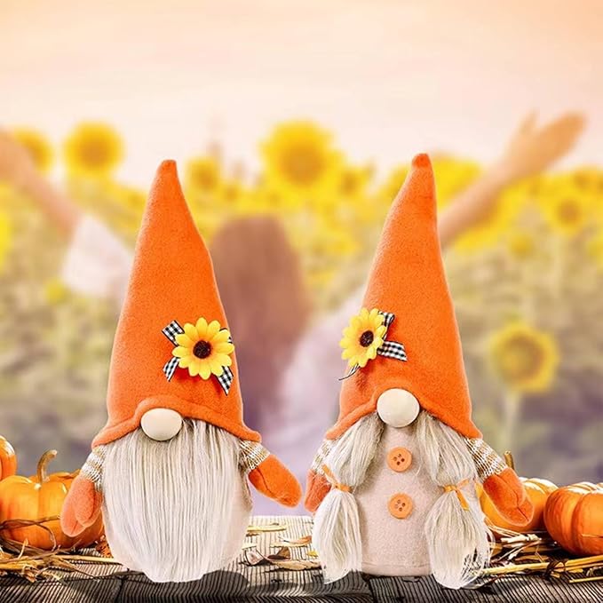 Fall Decoration for Home,Fall Decor Gnome Plush for Tiered Tray,Sunflower Plush Gnomes Autumn Gnomes Gifts Farmhouse Harvest Table Decoration,Thanksgiving Gnome Decor,Boy-Ruum Studio Home