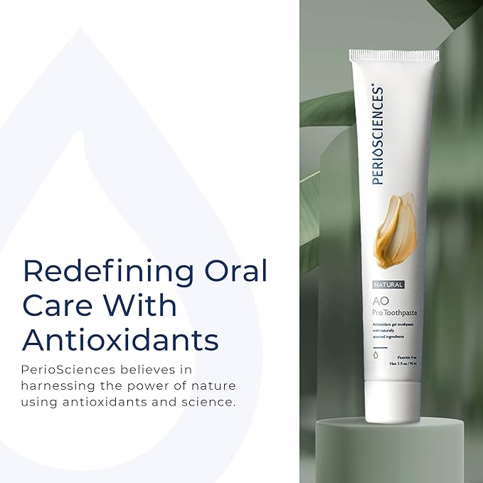 PerioSciences AO Pro Natural Toothpaste with Nano Hydroxyapatite, Remineralizing, Fluoride Free, SLS Free, Gluten Free 3 fl oz / 90ml-Ruum Studio Home