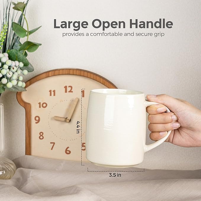 GBHOME Large Coffee Mugs Set of 4, 18oz Handmade Ceramic Coffee Mugs Set with Gradient color for Latte/Tea/Beer/Hot Cocoa, Dishwasher & Microwave Safe-Ruum Studio Home