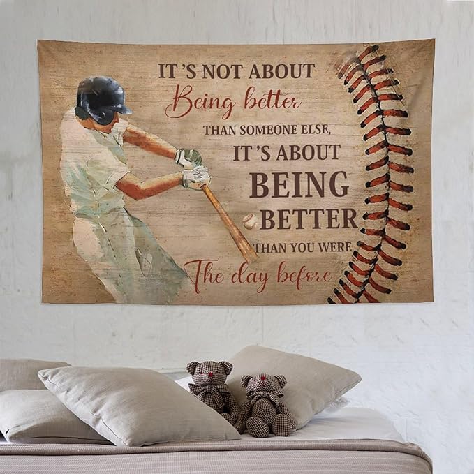 yowecso Baseball Tapestry Sport Theme Tapestry Wall Hanging for Bedroom Baseball Tapestries Aesthetic Wall Decor for Home Dorm Living Room 60"x90"-Ruum Studio Home