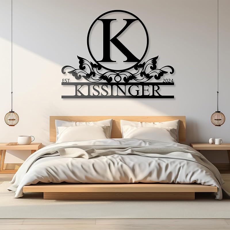 Personalized Metal Signs | Metal Name Sign | Split Letter Monogram | Home Decor Sign | Metal Wall Art | Last Name Sign | Outdoor Decor Sign | Personalized Wedding Gift | Housewarming Gift-Ruum Studio Home