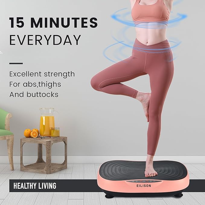 EILISON Glory Vibration Plate Exercise Machine - Whole Body Workout Vibration Fitness Platform Equipment for Home & Travel Workout, Weight Loss, Toning & Wellness-Ruum Studio Home