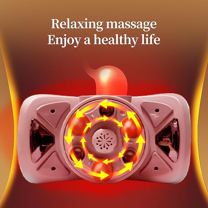 Intelligent Heated Massage Belt, Multi-Function Kneading Massager with Red Light Therapy, Natural Stone Massage for Waist and Abdomen-Ruum Studio Home