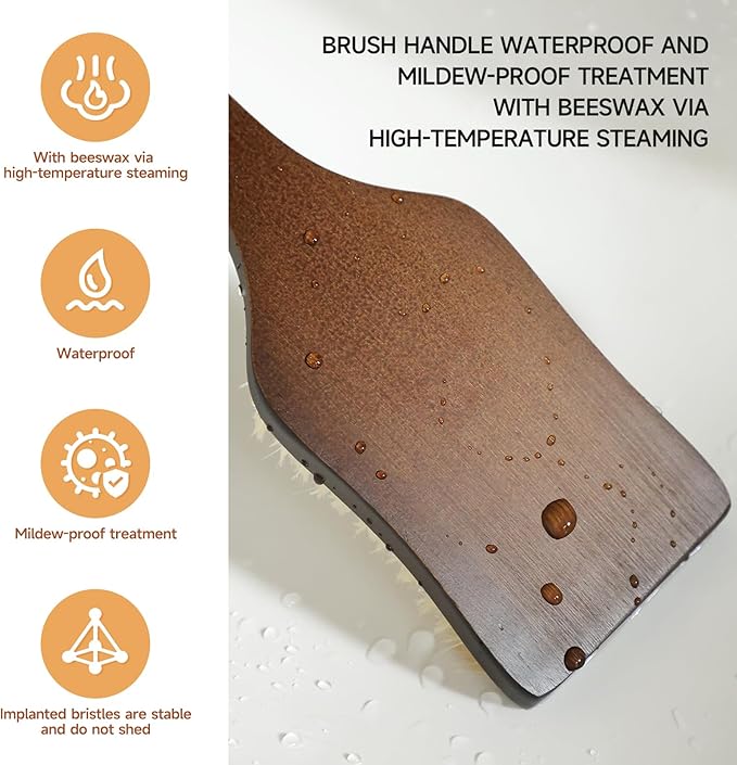 Back Scrubber Shower Brush,Dry Brushing Body Brush with 17.7 Inch Curved Long Handle, Natural Bristles for Lymphatic Drainage, Soft & Stiff Bristles Available (Soft-Fine Boar Bristles)-Ruum Studio Home