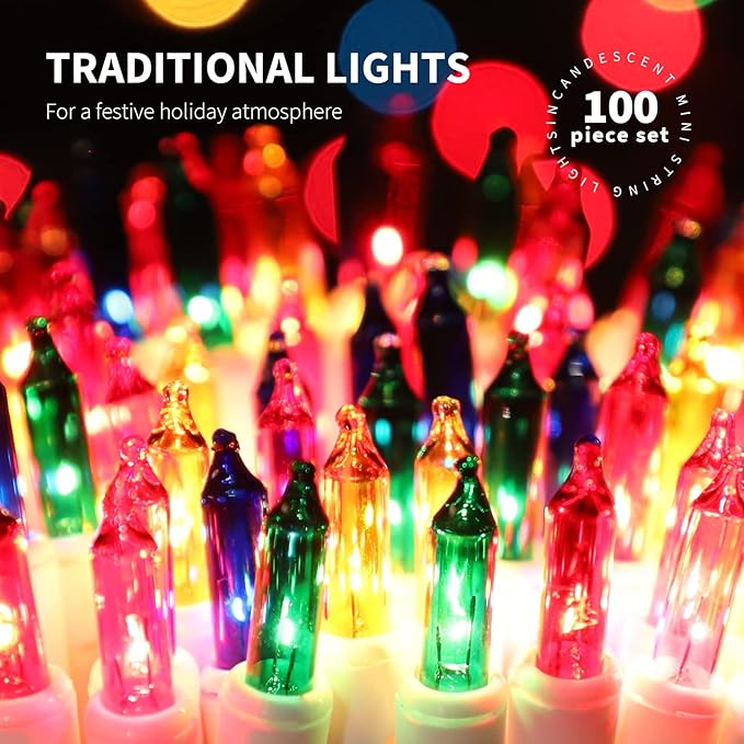 100LIGHTS Multi Easter Mini String Lights，Connectors Christmas Decorative Lights 19.6 UL Certified Waterproof for Easter Home Garden Holiday Christmas Tree Party Patio Wedding-Ruum Studio Home