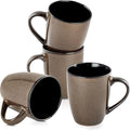 SEDEME Brown 12oz Rustic Ceramic Mugs (4 Pack) - Handle Coffee Mugs for Hot Drinks-Ruum Studio Home