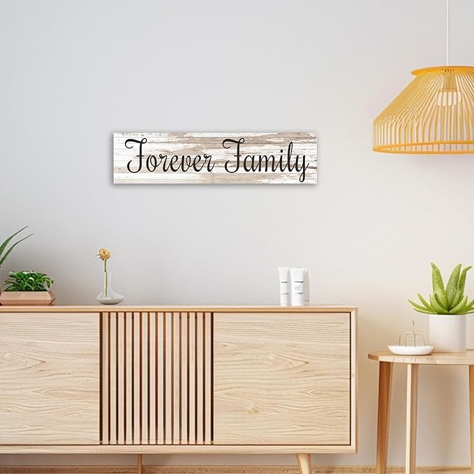 CHAOSETKEN Custom Text Sign Wall Art Personalized Family Quote Wall Decor Family Sign Canvas Prints Customized Wood Text Quote Pictures Rustic Farmhouse Decor Framed (16L x 4W)-Ruum Studio Home