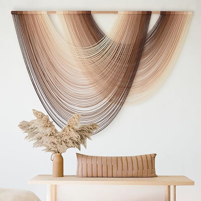 Macrame Wall Hanging Dip-Dye Boho Home Decor Fiber Wall Art Craftsmanship Bedroom Livingroom 57" W x 39" L-Ruum Studio Home