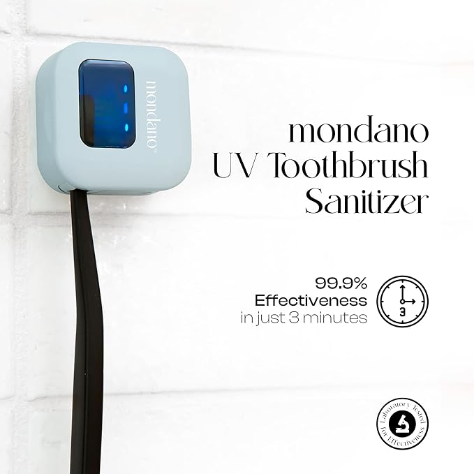 Mondano UV-C Toothbrush Sanitizer and Holder, Toothbrush Case - Manual/Electric Toothbrush Cover for Any Toothbrush Head - Rechargeable Toothbrush Travel Case, Tooth Brush Cover Cap for Home-Ruum Studio Home