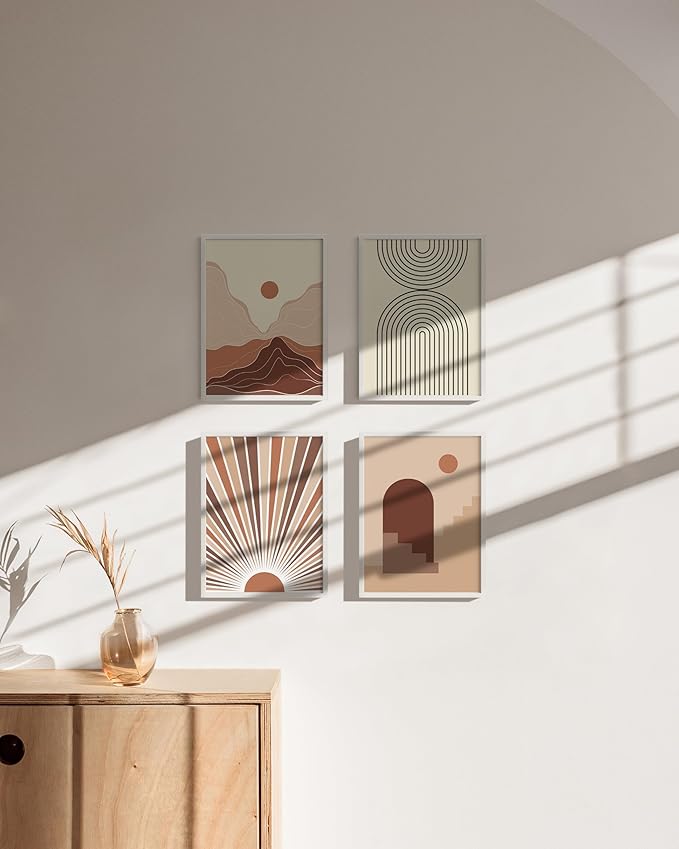 HAUS AND HUES 9x12 White Metal Picture Frames - Features Premium Aluminum, Vertical & Horizontal Hang, Shatterproof Plexiglass - Perfect for Home, Room, Office (9x12 in, White, Set of 4)-Ruum Studio Home