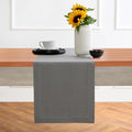 Solino Home Linen Steel Gray Hemstitch Table Runner 36 Inches - 100% Pure Linen Small Table Runner 14 x 36 Inch Ideal for Dresser and Coffee Tables - Classic Hemstitch - Fall, Autumn, Halloween-Ruum Studio Home