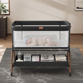 Baby Bassinet Bedside Crib, 3-in-1 Baby Bassinet Bedside Sleeper with Mattress and Soft, Breathable Sheet, Full-Mesh Sides, 6-Height Adjustable, Stable and Secure Crib for Newborns-Ruum Studio Home