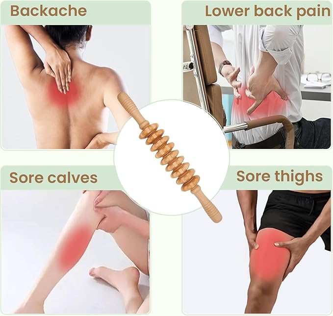 3Pcs Wooden Massage Tools，Lymphatic Drainage Massager ，Maderoterapia Kit for Deep Tissue，Muscle Pain Relief, Anti-Cellulite，Body Sculpting & Shaping，Foot Roller for Plantar Fasciitis-Ruum Studio Home