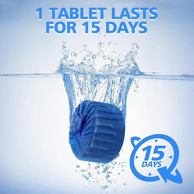 USKICH Toilet Bowl Cleaner Tablets 80 PACK, Bathroom Automatic Toilet Tank Blue Cleaners with Bleach, Slow-Releasing Household Toilet Cleaners for Deodorizing, Descaling, against Tough Stains-Ruum Studio Home