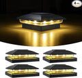 VOLISUN Solar Post Cap Light Outdoor Waterproof 4pack,Solar Fence - Post Lights for 4x4 5x5 6x6 Wooden/Vinyl Post,Black Deck Post Cap Light Solar Powered with Warm White for Garden/Patio/Porch-Ruum Studio Home