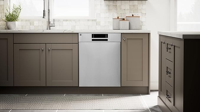 Kenmore 24" Built-in Stainless Steel Tub Dishwasher EasyFlex 3rd, SmartWash, UltraWash Plus, TurboDry, and Adjustable Rack, Energy Star Certified, Fingerprint Resistant-Ruum Studio Home
