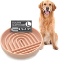 The Slowdown Bowl Silicone Slow Feeder for Dogs & Puppies, Slow Eating, Modern Lick Mat Design, Reduces Gulping, Fits 2.5 Cups 9.5” Across x 1.5” Tall, Mealtime Challenge, Large-Blush-Ruum Studio Home