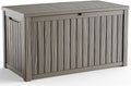 150 Gallon Outdoor Deck Box,Storage Lockable Waterproof Patio Furniture,Garden Tools,Cushions,Pool Accessories Outside Storage Resin Box(Grey)-Ruum Studio Home
