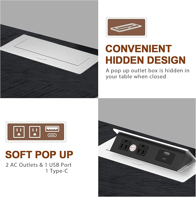 HIFYOBRO Large End Table Set of 2, 2 Drawers and Charging Station, Type-C & USB Port & Power outlets, Wooden End Table, Side Table with Storage for Living Room and Bedroom (Espresso)-Ruum Studio Home
