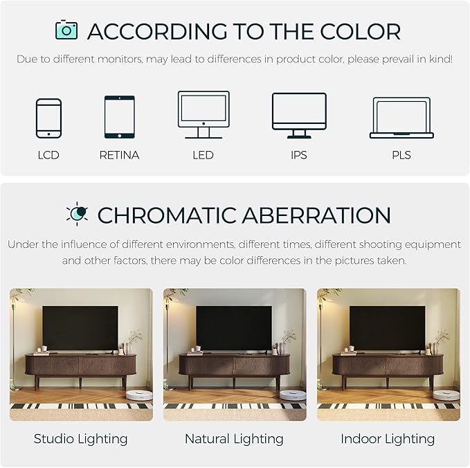 LINSY HOME Fluted TV Stand for 75" TV, Mid-Century Modern 70" Entertainment Center with Sliding Tambour Door and Storage Cabinet, Cruved TV Media Console Table for Living Room, Bedroom, Walnut-Ruum Studio Home