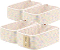 Small Storage Baskets for Organizing | Closet Organizer Bins | Shelf Toy Basket | Woven Rope Baskets | Cube Decorative Box | Shallow Basket | 11.5x7.5x4.7” | 4 Packs Rainbow-Ruum Studio Home