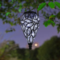 SUNNYPARK Outdoor Plastic Solar Hanging Lantern, 15 Cool White LEDs Twinkle Effect Tear-Shaped Hanging Lantern Decor Garden Decorative Solar Lights for Backyard, Patio and Lawn-Ruum Studio Home