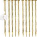16 Inch Rebar Stakes 1/2 Inch Diameter Galvanized Steel Ground Anchors Heavy Duty Anchoring Spikes for Speed Bump, Parking Curb and Tent (10 Pack)-Ruum Studio Home