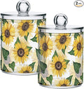Sunflower 2PC Airtight Transparent Plastic Storage Jar, Food Storage Container Glass, Can Store Candy, Salt, Coffee Beans, With lid, Easy To Use-Ruum Studio Home