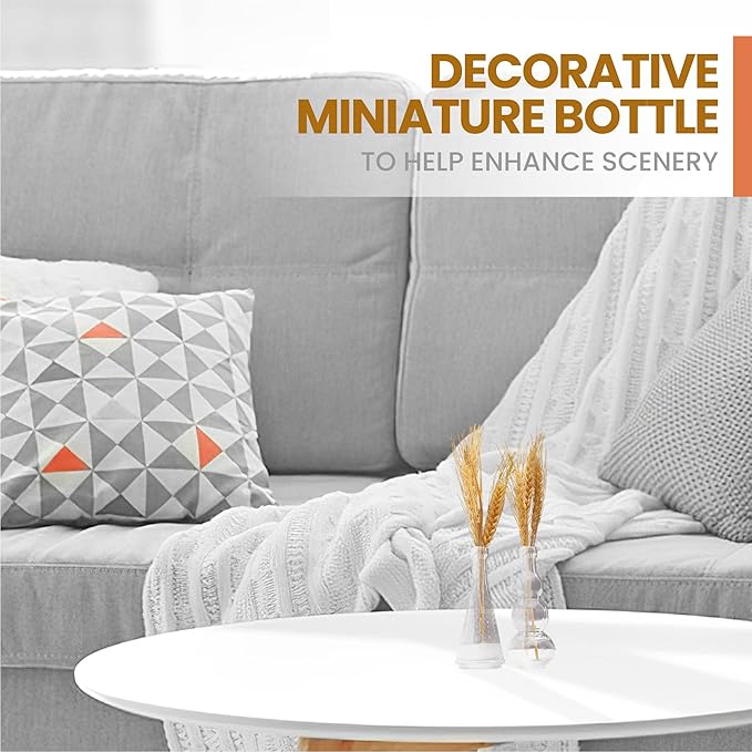 Small Mini Clear Vintage Glass Bottles with Corks, Mini Vases, Decorative, Potion, Assorted Design Set of 12 pcs, 4.6 Inch Tall (11.43cm), 1.4 Inch Wide (3.56cm)-Ruum Studio Home