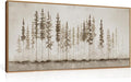 HPINUB Misty Forest Framed Canvas Wall Art Set, Foggy Pine Tree Wall Decor, Pastel Nature Landscape Wall Painting, Evergreen Coniferous Plant Art Print for Living Room, Bedroom, Office - 20"x40"-Ruum Studio Home