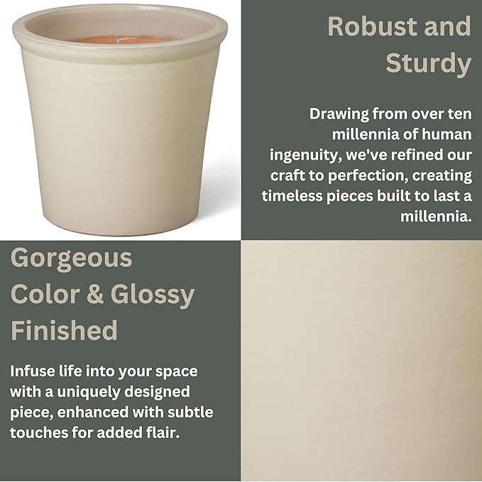 Emissary Round Stoneware Planter (Parent SKU 12012) (Cream, 16" D x 15" H)-Ruum Studio Home