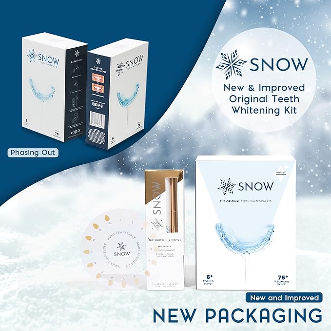 Snow Teeth Whitening Kit - Snow Teeth Whitening Serum and LED Mouthpiece Whitener, Formulated with Hydroxyapatite, Good for 6 Months - Wired Kit with 3 Wands-Ruum Studio Home