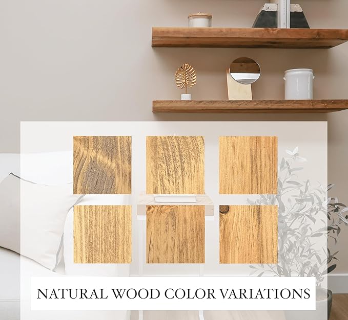 Rustic Shelves with J-Brackets Set of 2, Industrial Shelf, Kitchen Shelves, Solid Wood, Decorative Wall Storage, Heavy Duty, URBANDI (Brown, 24Wx10D)-Ruum Studio Home