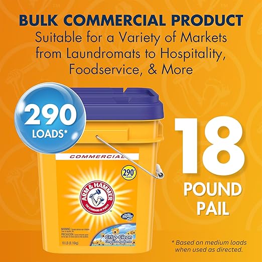Arm & Hammer powder laundry detergent, crisp clean, 18 lb pail-Ruum Studio Home