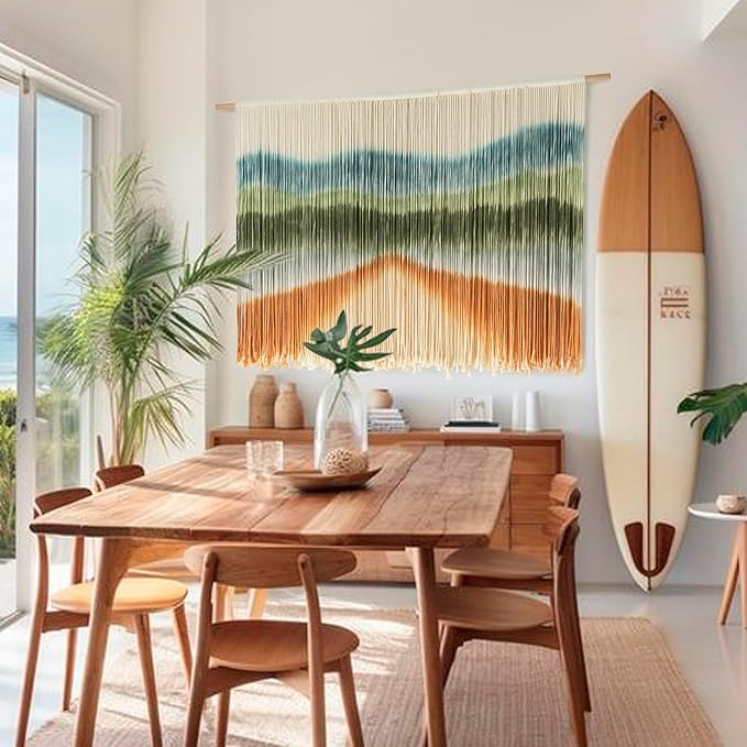 IOWER Macrame Wall Hanging Dip-Dye Chic Home Decor Boho Wall Decor Yarn Wall Art for Nursery, Bedroom, Living Room,Backdrop,57" W X 35" L-Ruum Studio Home