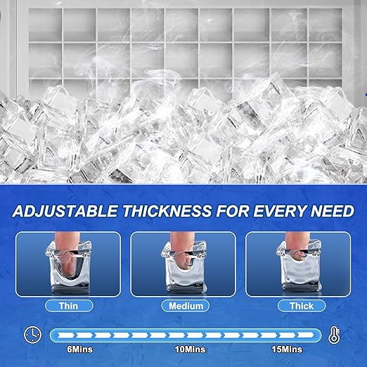 Commercial Ice Maker Machine, 110LBS/24H with 35=0LBS Storage Bin, 15" Wide Built-in Undercounter/Freestanding Ice Maker Machine for Home Bar Outdoor, 40PCS Ice Cubes Ice Machine, Self Cleaning-Ruum Studio Home