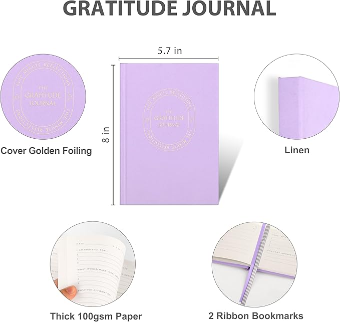 And Per Se Gratitude Journal – Five Minutes a Day to Cultivate Mindfulness, Happiness, Positive Vibes, Affirmations & Self-Reflection – Undated Daily Gratitude Journal for Women & Men (Lavender)-Ruum Studio Home