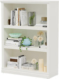 43 in Tall Bookcase, 3-Tier Bookshelf Open Storage, 33 inch Wide Floor Standing Indoor Furniture, Book Cases for Home School Library Office Bedroom Kids, White 3 Tiers-Ruum Studio Home