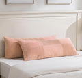 Fancy Homi Set of 2 Peach Boho Long Lumbar Body Decorative Throw Pillow Cover 14x36 Inch for Bed Couch Bedroom Bench, Soft Patchwork Corduroy Textured Pillow Case, Rustic Farmhouse Room Décor-Ruum Studio Home
