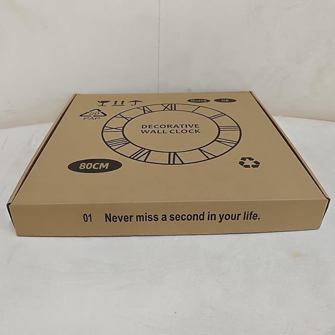 Large Wall Clock For Living Room Decor - 80cm/ 32 Inches Nearly Silent Non-Ticking Metal Wall Clocks Battery Operated, Vintage Decorative Modern Wall Clock For Bedroom, Office, Farmhouse Decor-Ruum Studio Home