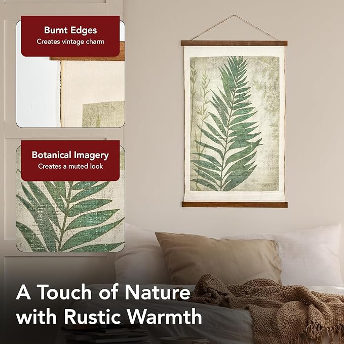 American Art Decor Leaf Wall Scroll Tapestry with Rope-Ruum Studio Home