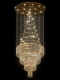 D32 x H79'' Modern Crystal Raindrop Gold Chandelier Lighting for Entrance, Stairs, Doorway, Crystal Ornament Chandelier Can be Used on Slopin-Ruum Studio Home